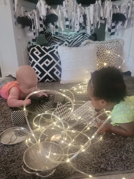 Infants exploring lights